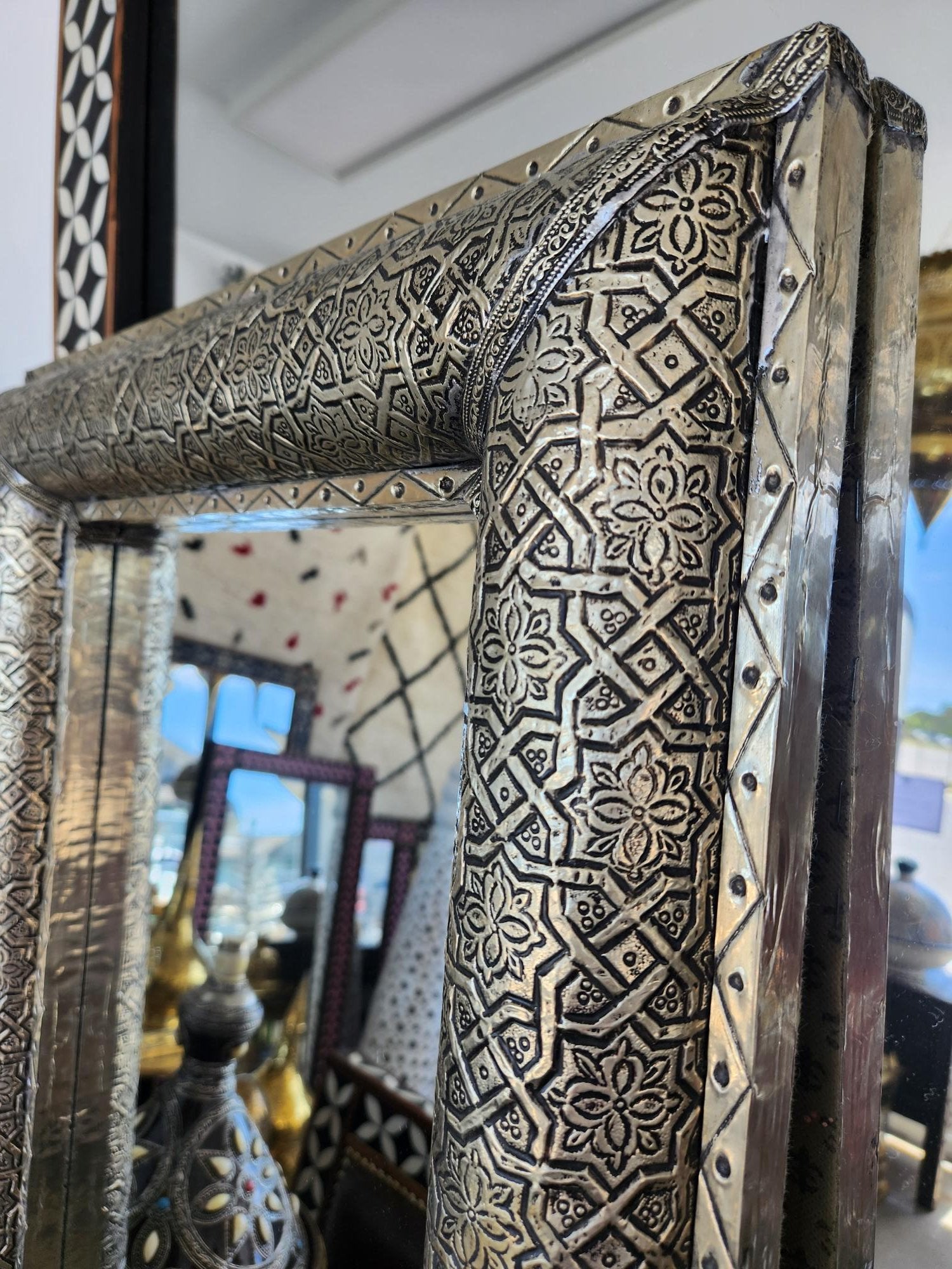 Miriam Silver Moroccan Mirror (Alhambra) – The Moroccan Importer