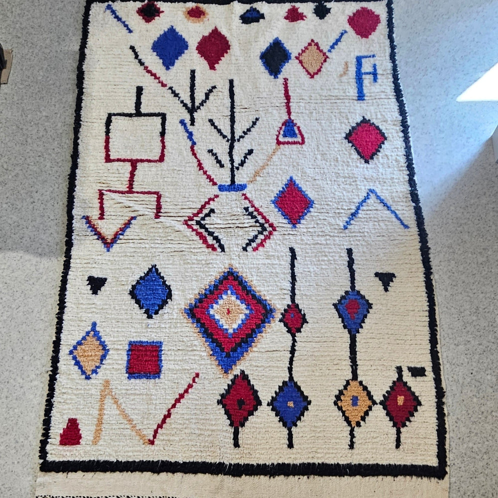 Large abstract multi coloured Moroccan rug 35