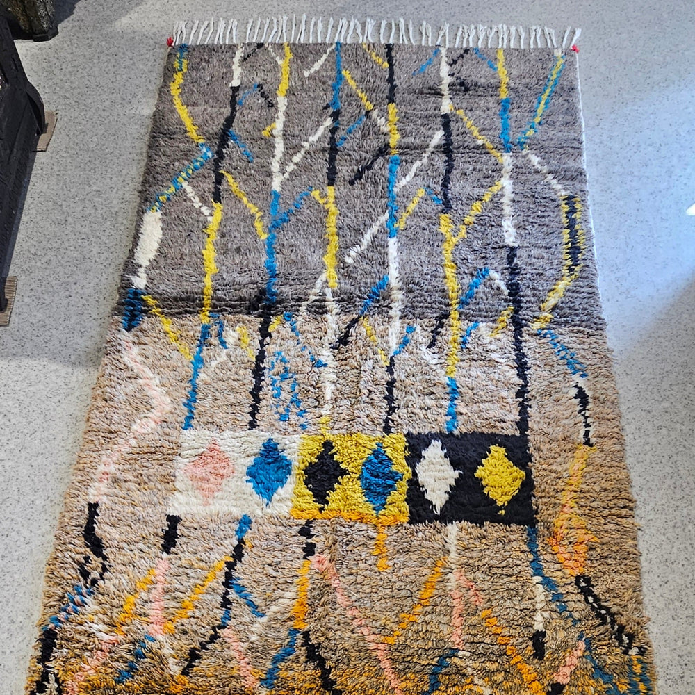 Large abstract gray tone Moroccan rug 36