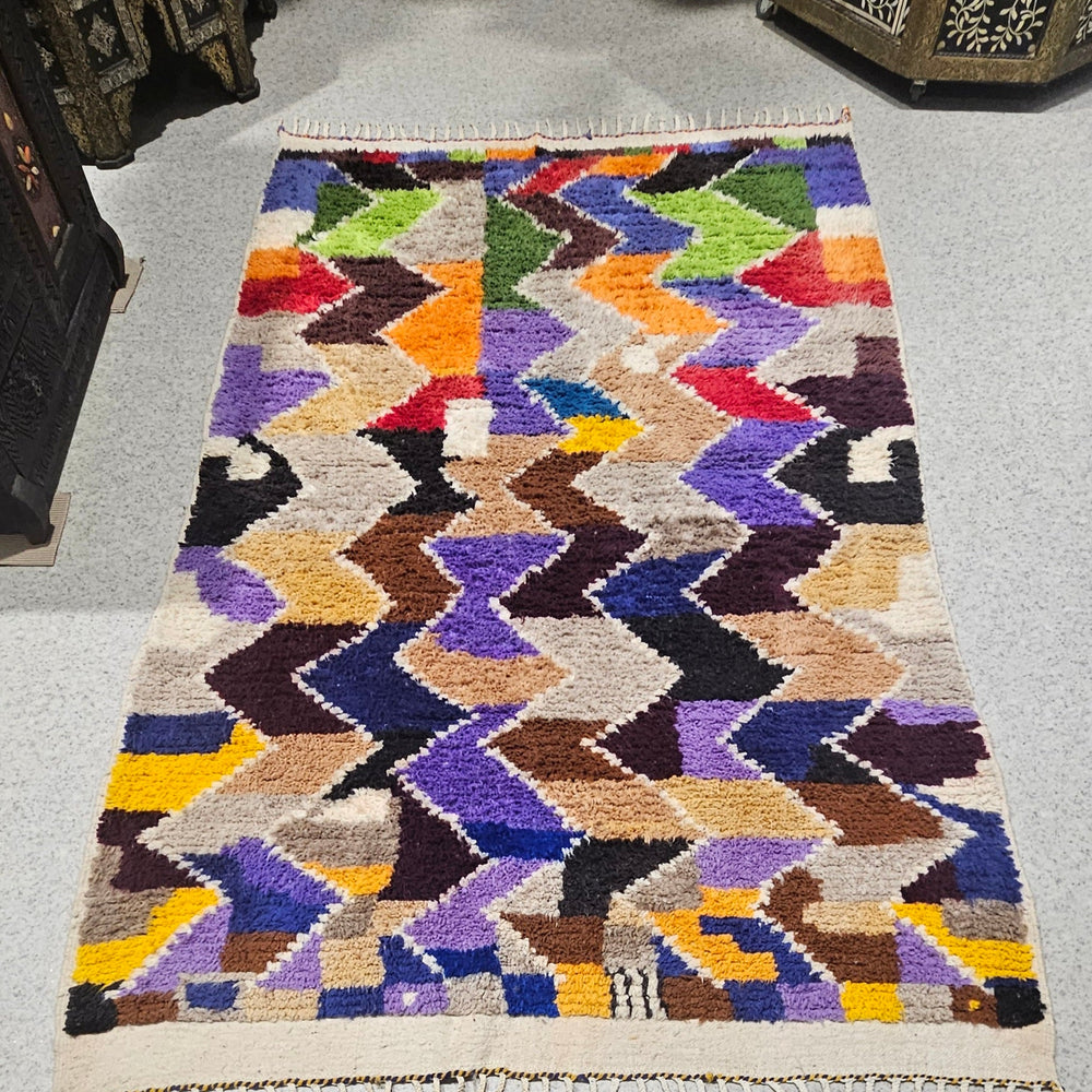 Large abstract vibrant colour Moroccan rug 42
