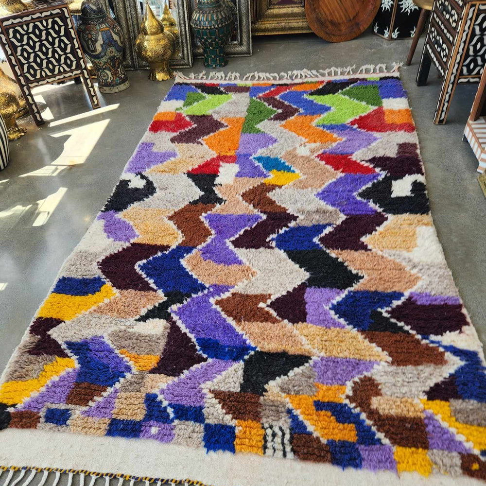 Large abstract vibrant colour Moroccan rug 42