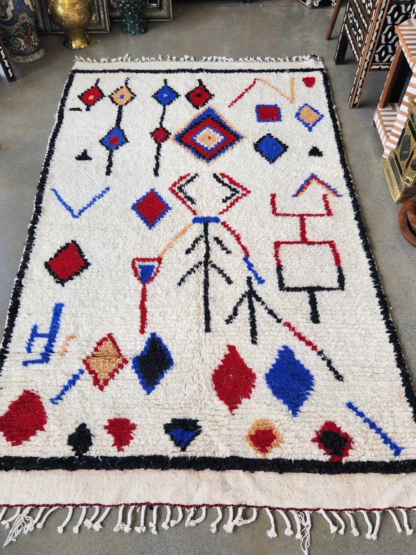 Large abstract multi coloured Moroccan rug 35