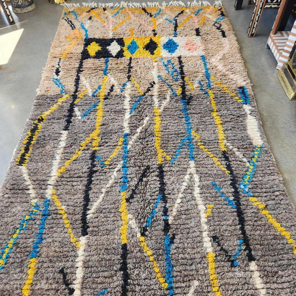 Large abstract gray tone Moroccan rug 36
